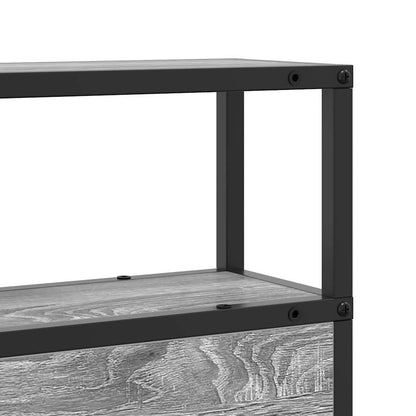 Stauraum-Kopfteil mit Regal Grau Sonoma 150 cm Holzwerkstoff