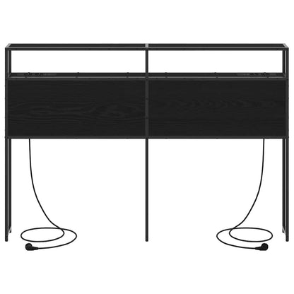 Stauraum-Kopfteil Schwarz Eichen-Optik 160 cm Holzwerkstoff