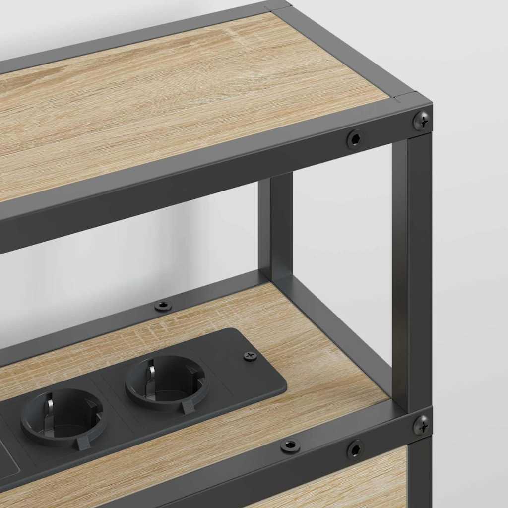 Stauraum-Kopfteil mit Regal Sonoma-Eiche 160 cm Holzwerkstoff