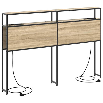 Stauraum-Kopfteil mit Regal Sonoma-Eiche 160 cm Holzwerkstoff