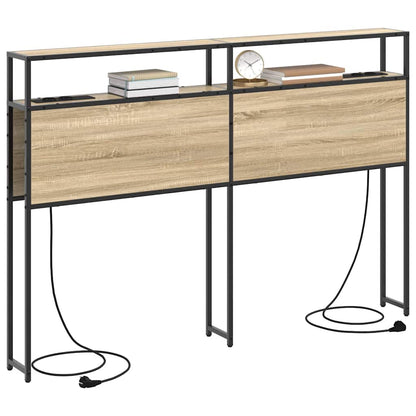 Stauraum-Kopfteil mit Regal Sonoma-Eiche 160 cm Holzwerkstoff