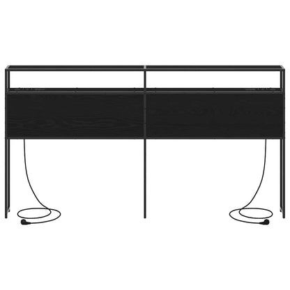 Stauraum-Kopfteil Schwarz Eichen-Optik 200 cm Holzwerkstoff