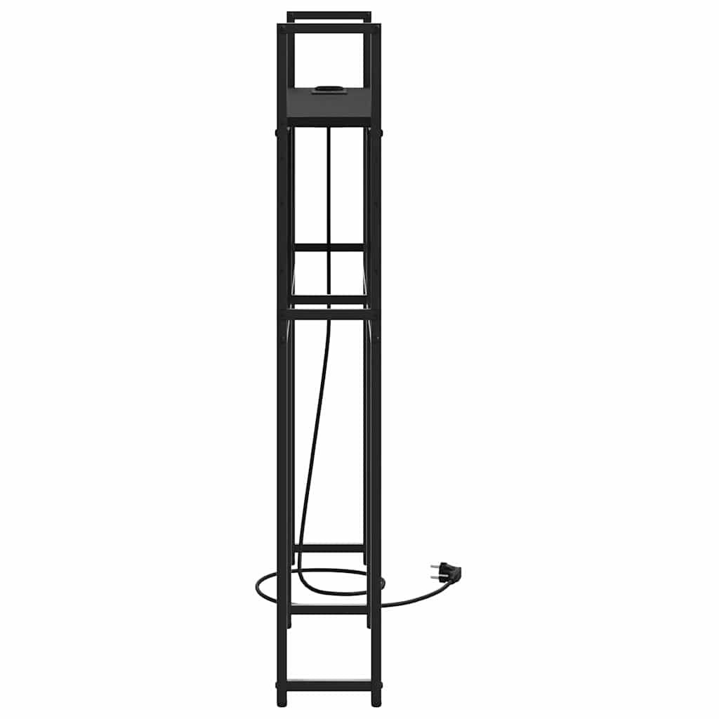 Kopfteil mit Stauraum mit Ladestation Schwarz Eichen-Optik