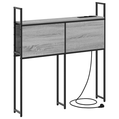 Kopfteil mit Stauraum mit Ladestation Grau Sonoma Holzwerkstoff