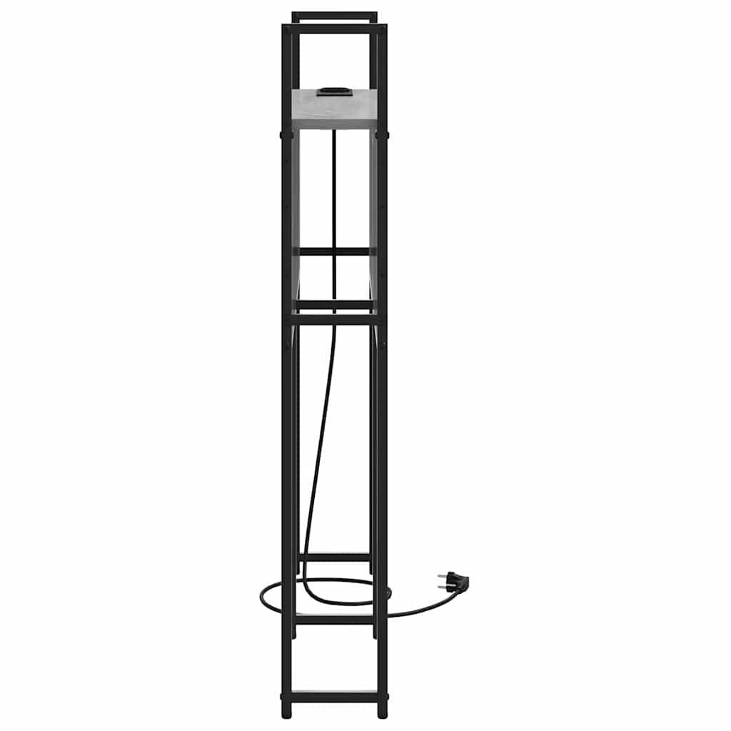 Kopfteil mit Stauraum mit Ladestation Grau Sonoma Holzwerkstoff