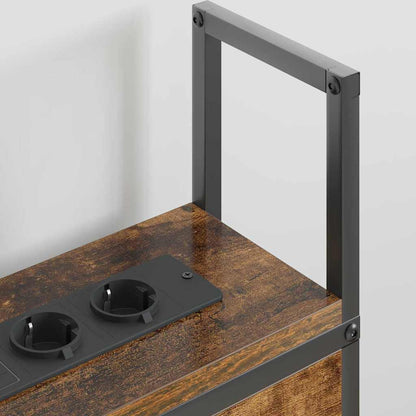 Kopfteil mit Stauraum mit Ladestation mit Regal Räuchereiche