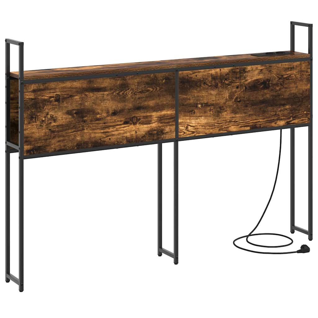 Kopfteil mit Stauraum mit Ladestation mit Regal Räuchereiche