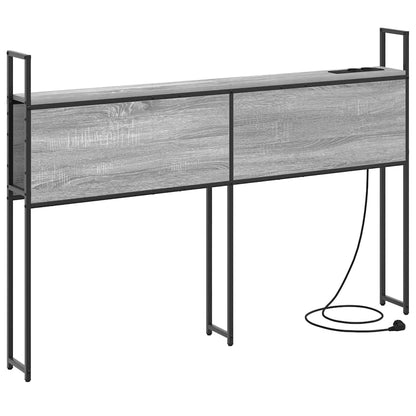 Kopfteil mit Stauraum mit Ladestation Grau Sonoma Holzwerkstoff