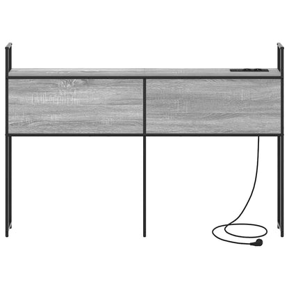 Kopfteil mit Stauraum mit Ladestation Grau Sonoma Holzwerkstoff