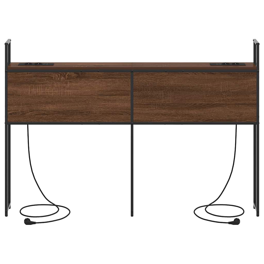 Kopfteil mit Stauraum mit Ladestation Braun Eichen-Optik