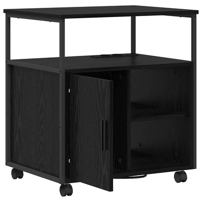 Schrank mit Ladestation Schwarz Eichen-Optik 61 x 46 x 67 cm