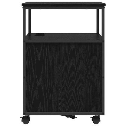 Schrank mit Ladestation Schwarz Eichen-Optik 61 x 46 x 67 cm