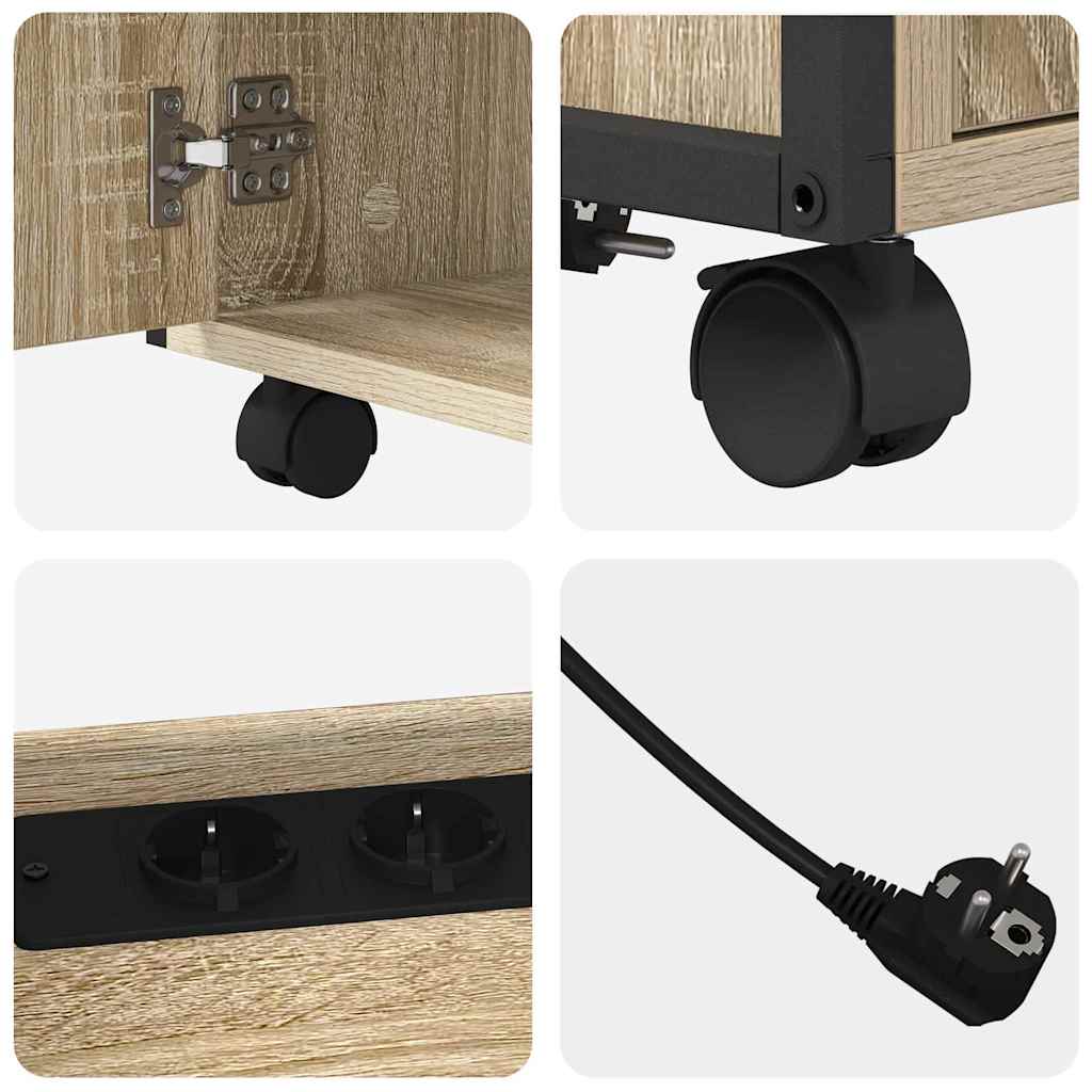 Schrank mit Ladestation Mit Rad Sonoma-Eiche 61 x 46 x 67 cm