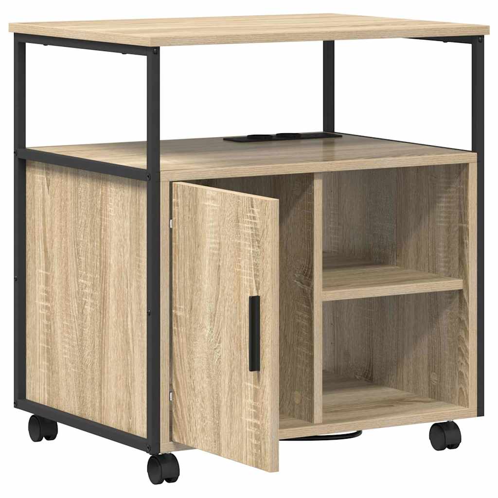 Schrank mit Ladestation Mit Rad Sonoma-Eiche 61 x 46 x 67 cm