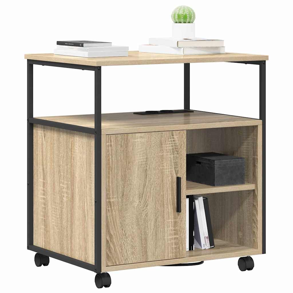 Schrank mit Ladestation Mit Rad Sonoma-Eiche 61 x 46 x 67 cm