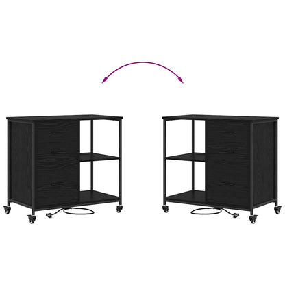 Schrank mit Ladestation Schwarz Eichen-Optik 76 x 41 x 72 cm