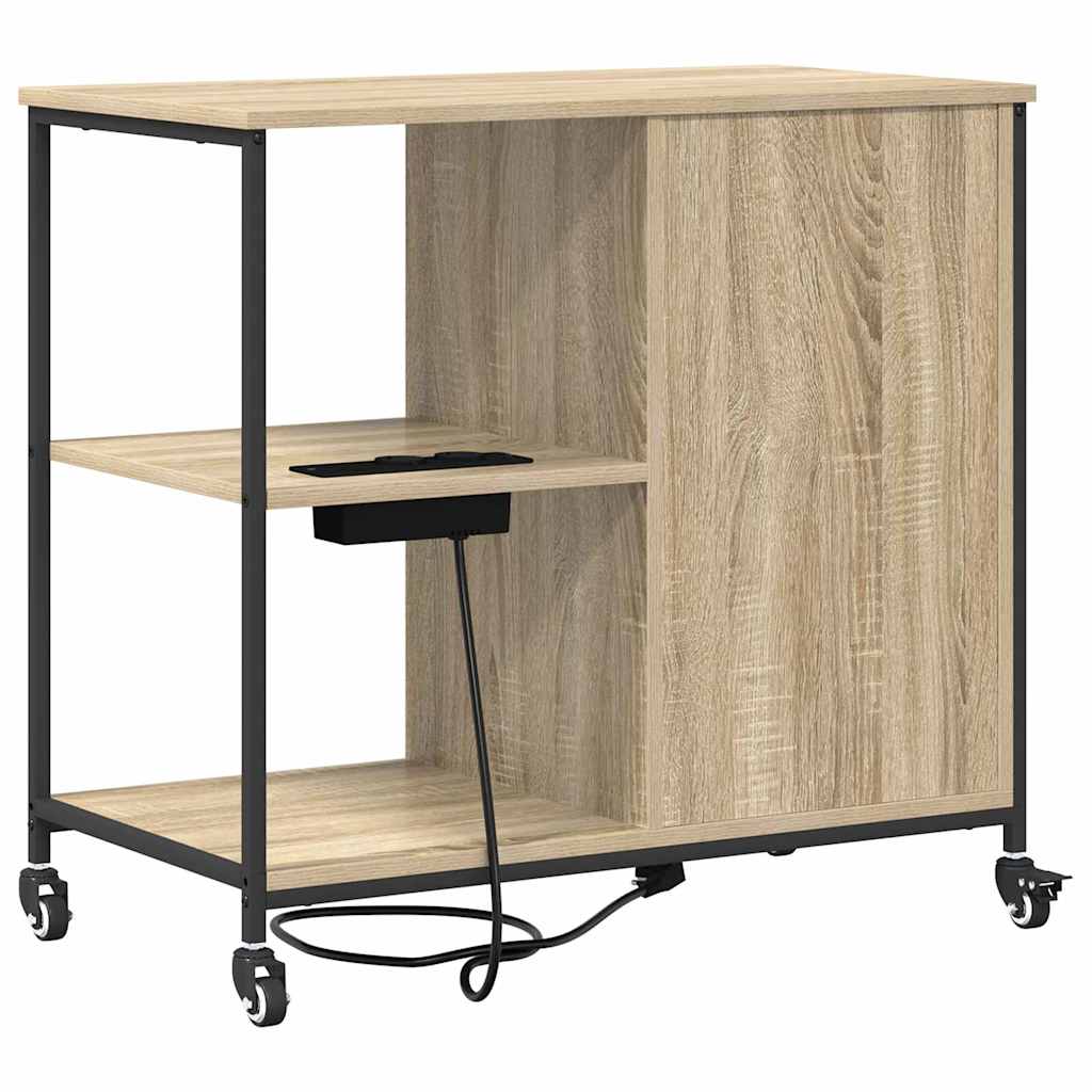 Schrank mit Ladestation Mit Rad Sonoma-Eiche 76 x 41 x 72 cm