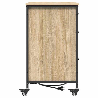 Schrank mit Ladestation Mit Rad Sonoma-Eiche 76 x 41 x 72 cm