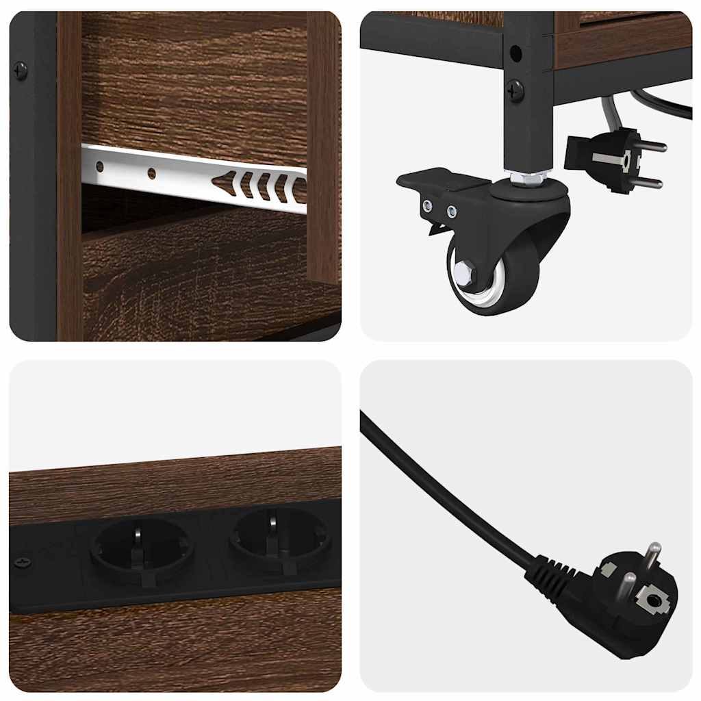 Schrank mit Ladestation Braun Eichen-Optik 76 x 41 x 72 cm