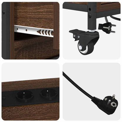 Schrank mit Ladestation Braun Eichen-Optik 76 x 41 x 72 cm