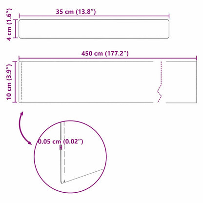 Raseneinfassung Silber 450 x 0,05 x 15 cm Edelstahl