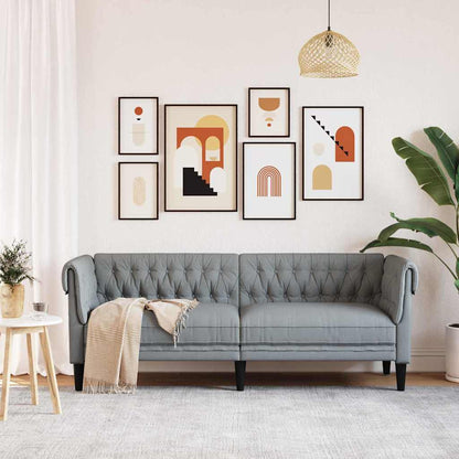 Sofa Hellgrau 201,5 x 74,5 x 74,5 cm Polyester