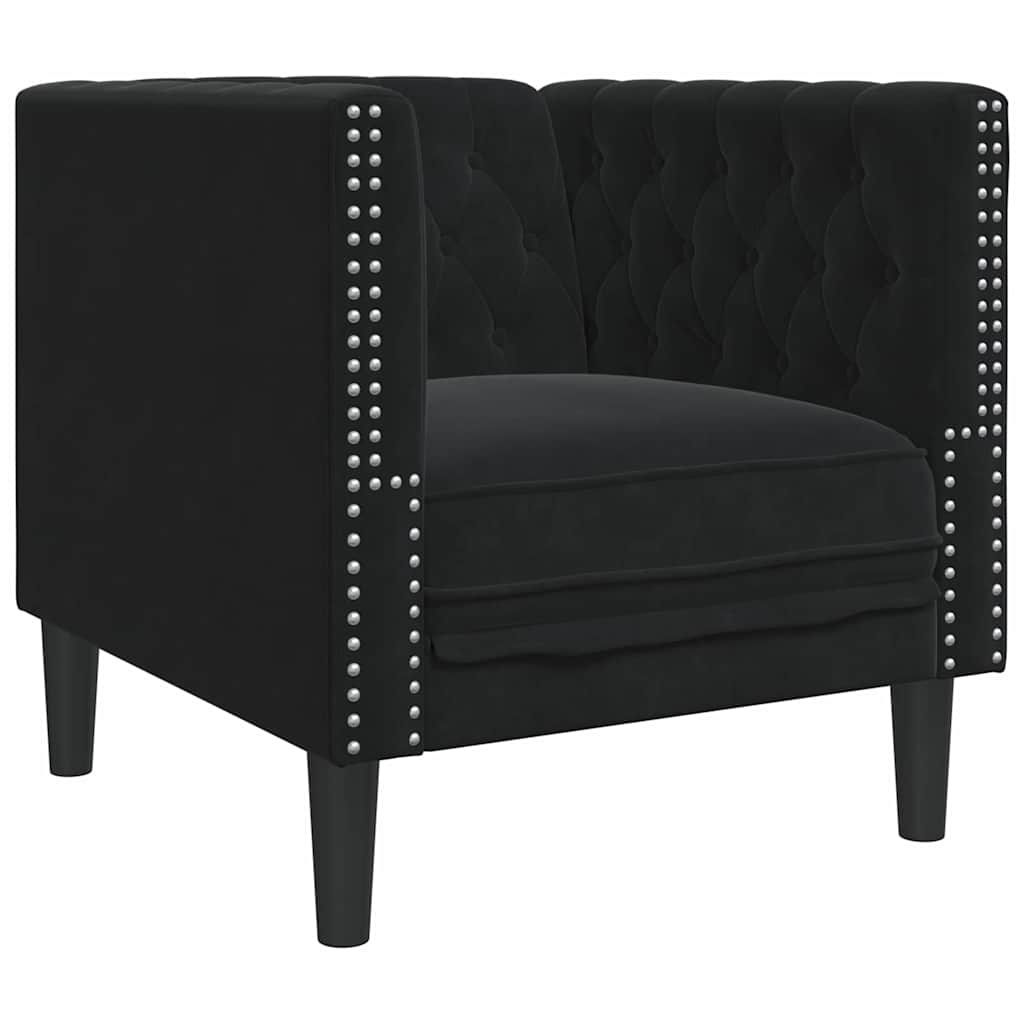 Sofa Schwarz 74,5 x 71 x 70,5 cm Samt