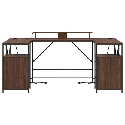 Schreibtisch mit Regal Braun Eichen-Optik 182 x 101 x 87,5 cm