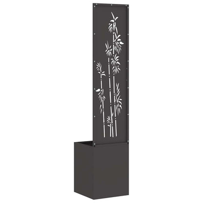 Garten Sichtschutz-Leinwand Floral Schwarz 32 x 32 x 150 cm