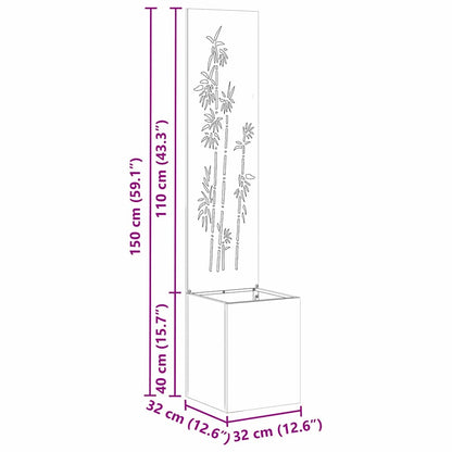 Garten Sichtschutz-Leinwand Silber 32 x 140 cm Verzinkter Stahl