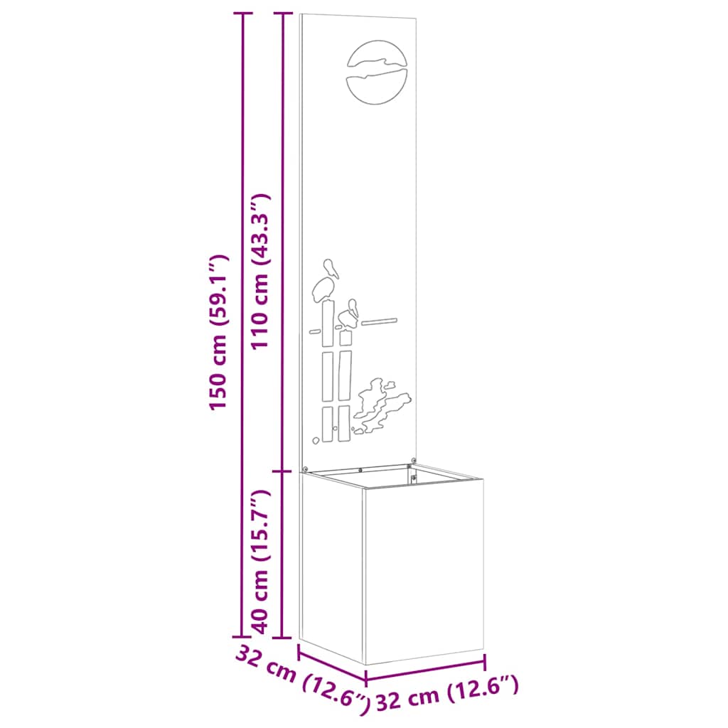 Garten Sichtschutz-Leinwand Weiß 32 x 32 x 150 cm