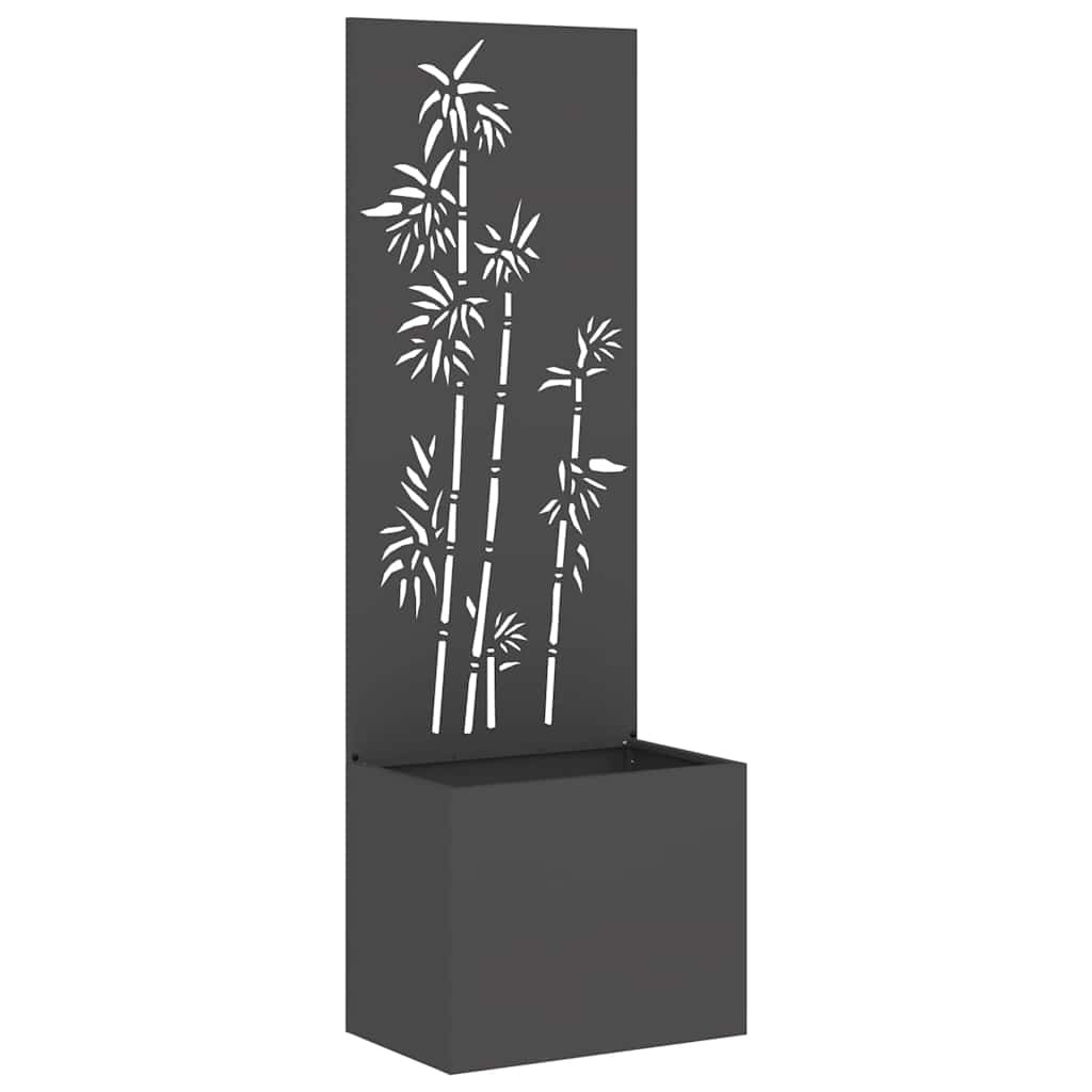 Garten Sichtschutz-Leinwand Floral Schwarz 50 x 140 cm