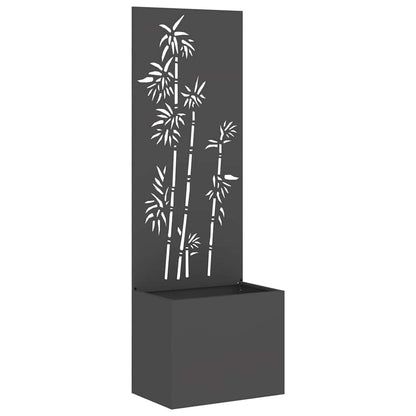 Garten Sichtschutz-Leinwand Floral Schwarz 50 x 140 cm