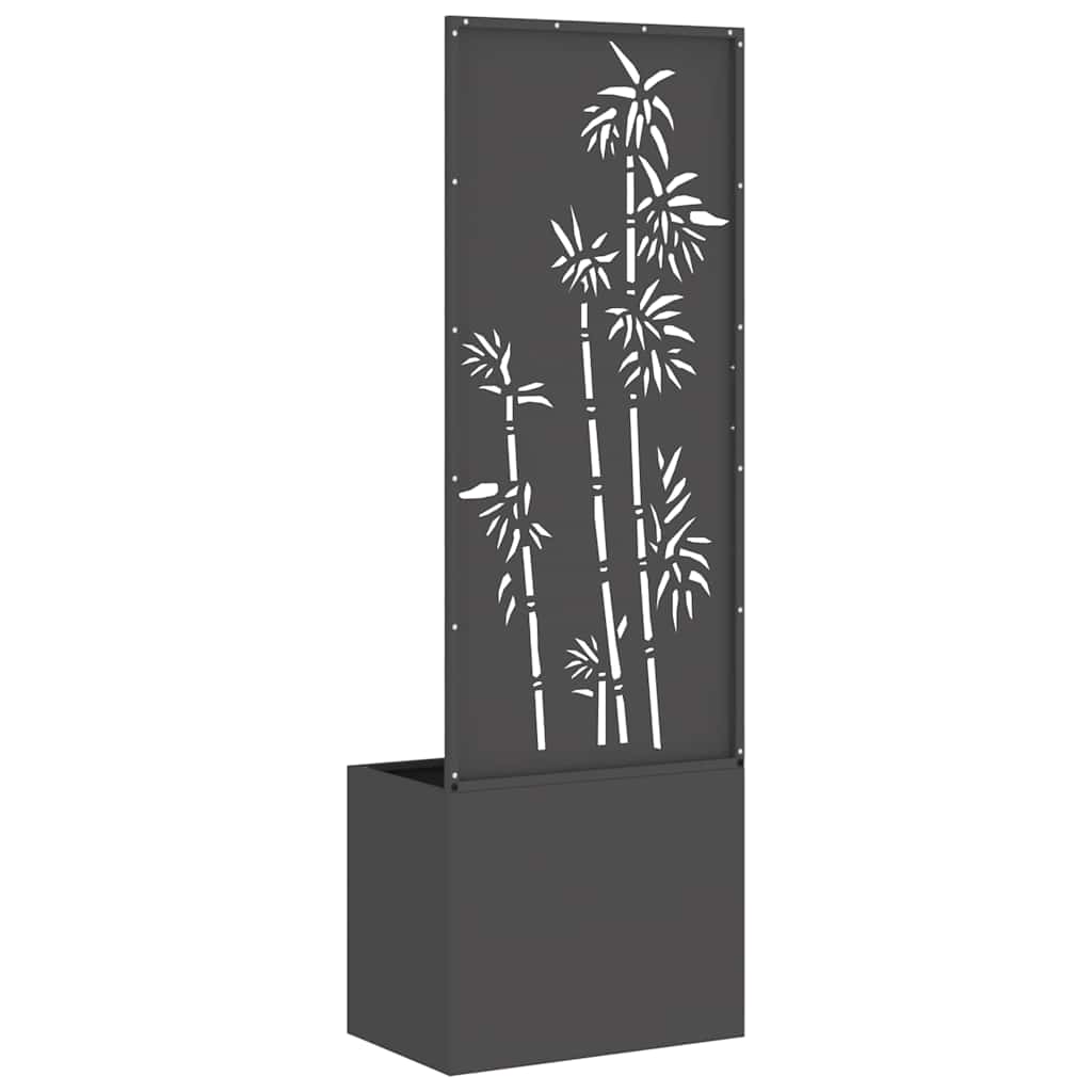Garten Sichtschutz-Leinwand Floral Schwarz 50 x 140 cm