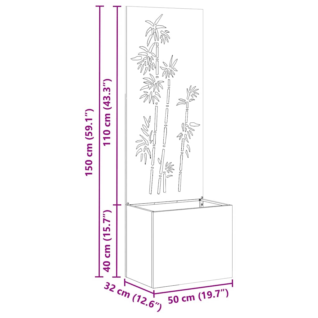 Garten Sichtschutz-Leinwand Floral Weiß 50 x 140 cm