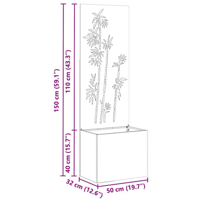 Garten Sichtschutz-Leinwand Floral Weiß 50 x 140 cm
