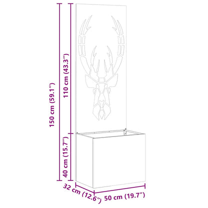 Garten Sichtschutz-Leinwand Tiermuster Weiß 50 x 140 cm