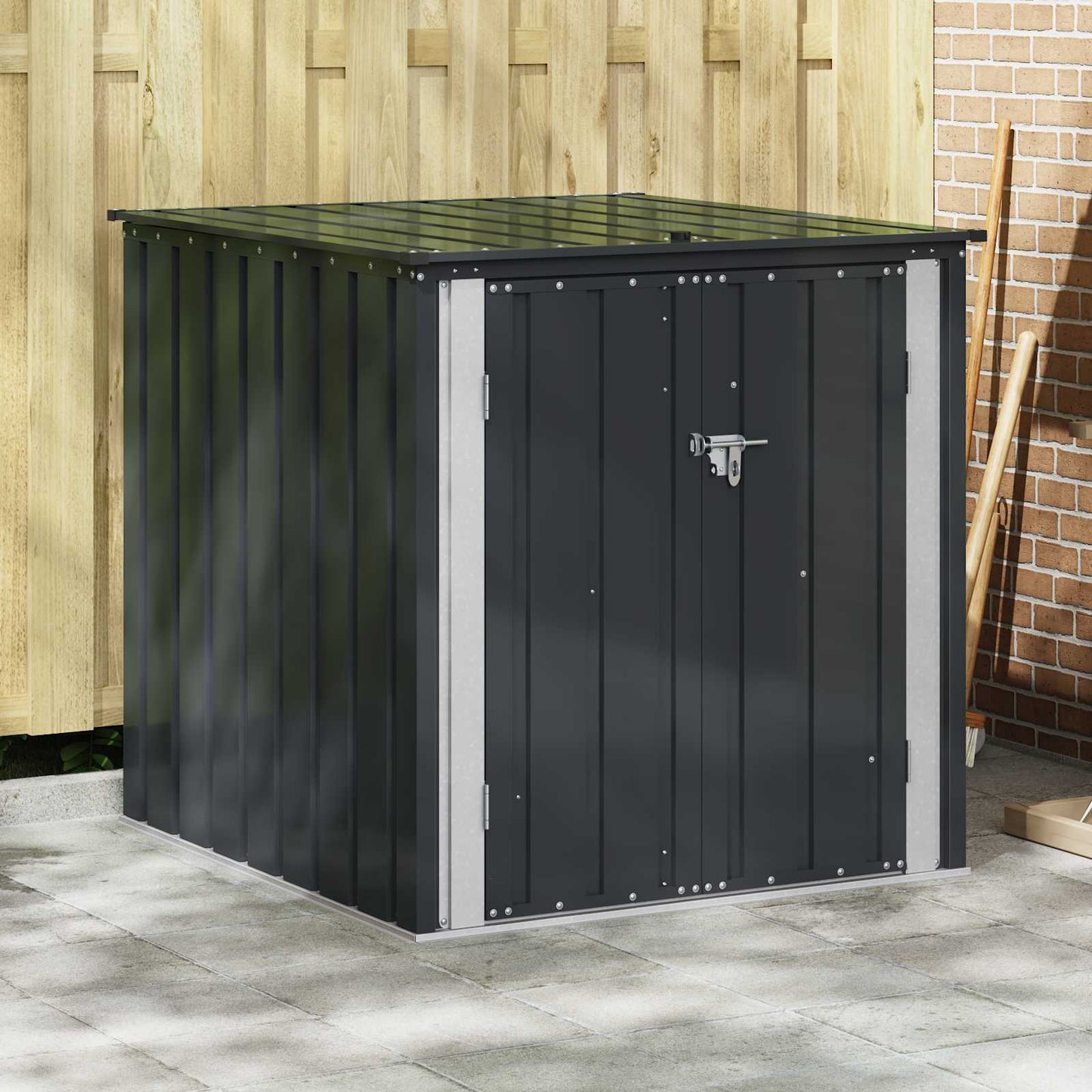 Gartenlagerbox Schwarz 101,5 x 107 x 100 cm Stahl