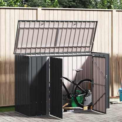 Gartenlagerbox Schwarz 214 x 82 x 132 cm Stahl