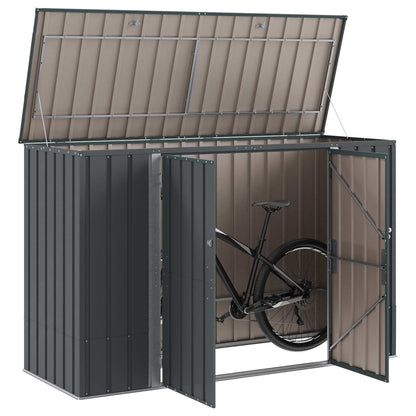 Gartenlagerbox Schwarz 214 x 82 x 132 cm Stahl