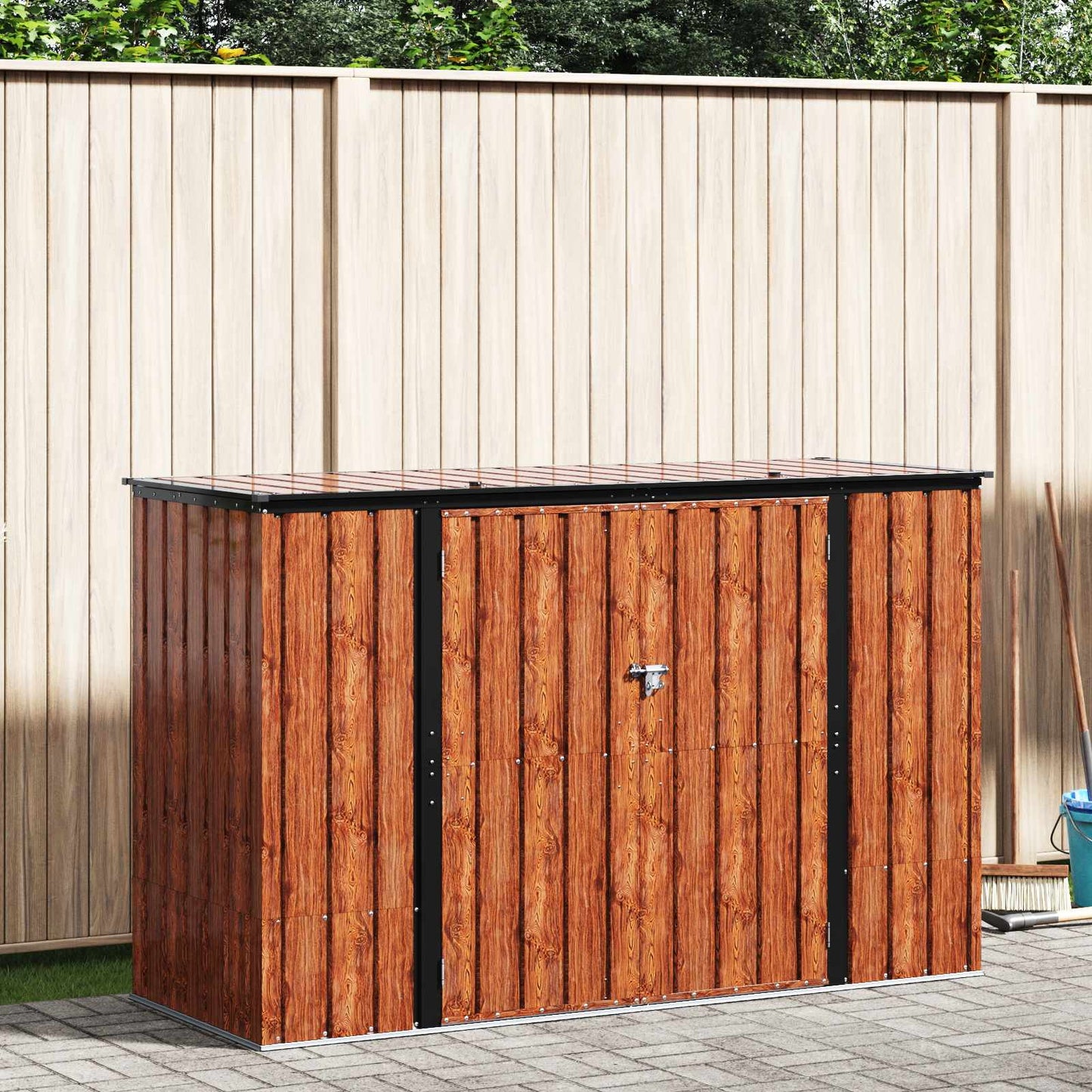 Gartenlagerbox Braun 214 x 82 x 132 cm Stahl