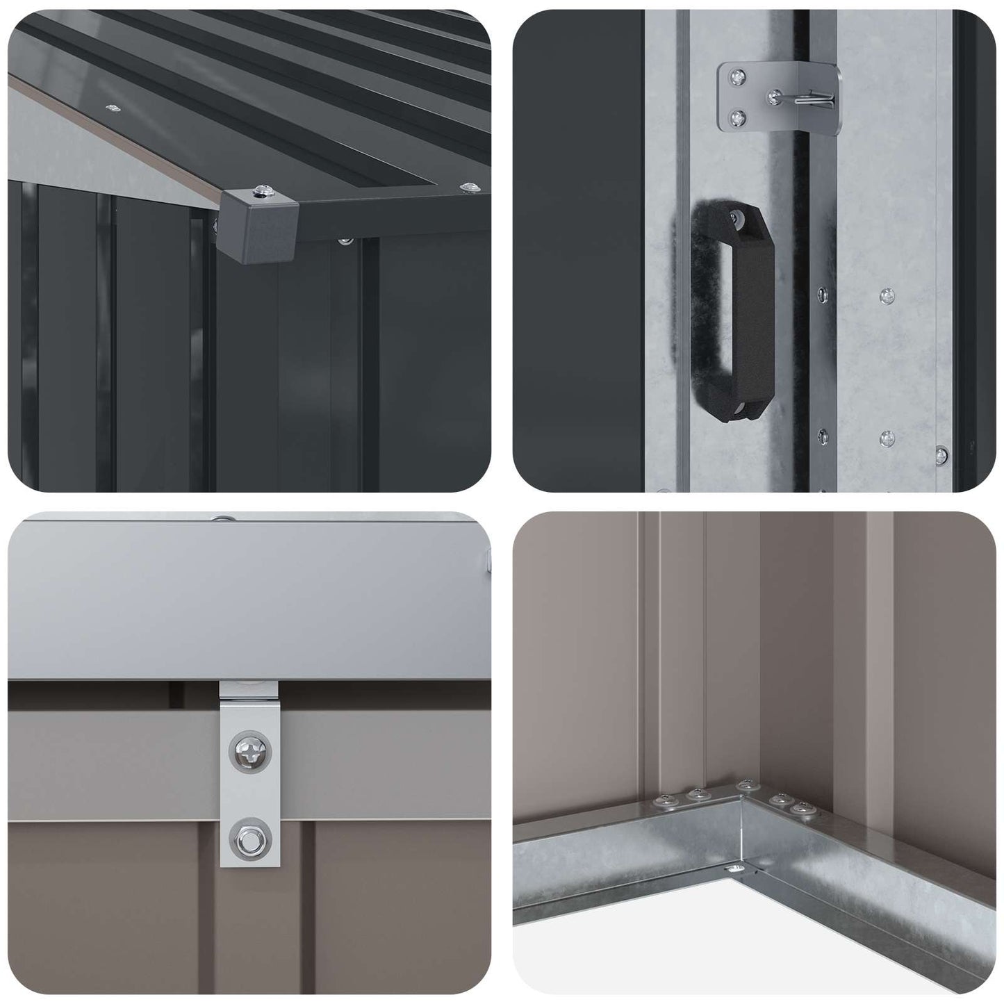 Gartenhütten Anthrazit 137 x 81 x 180 cm Metall