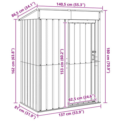 Gartenhütten Anthrazit 137 x 81 x 180 cm Metall