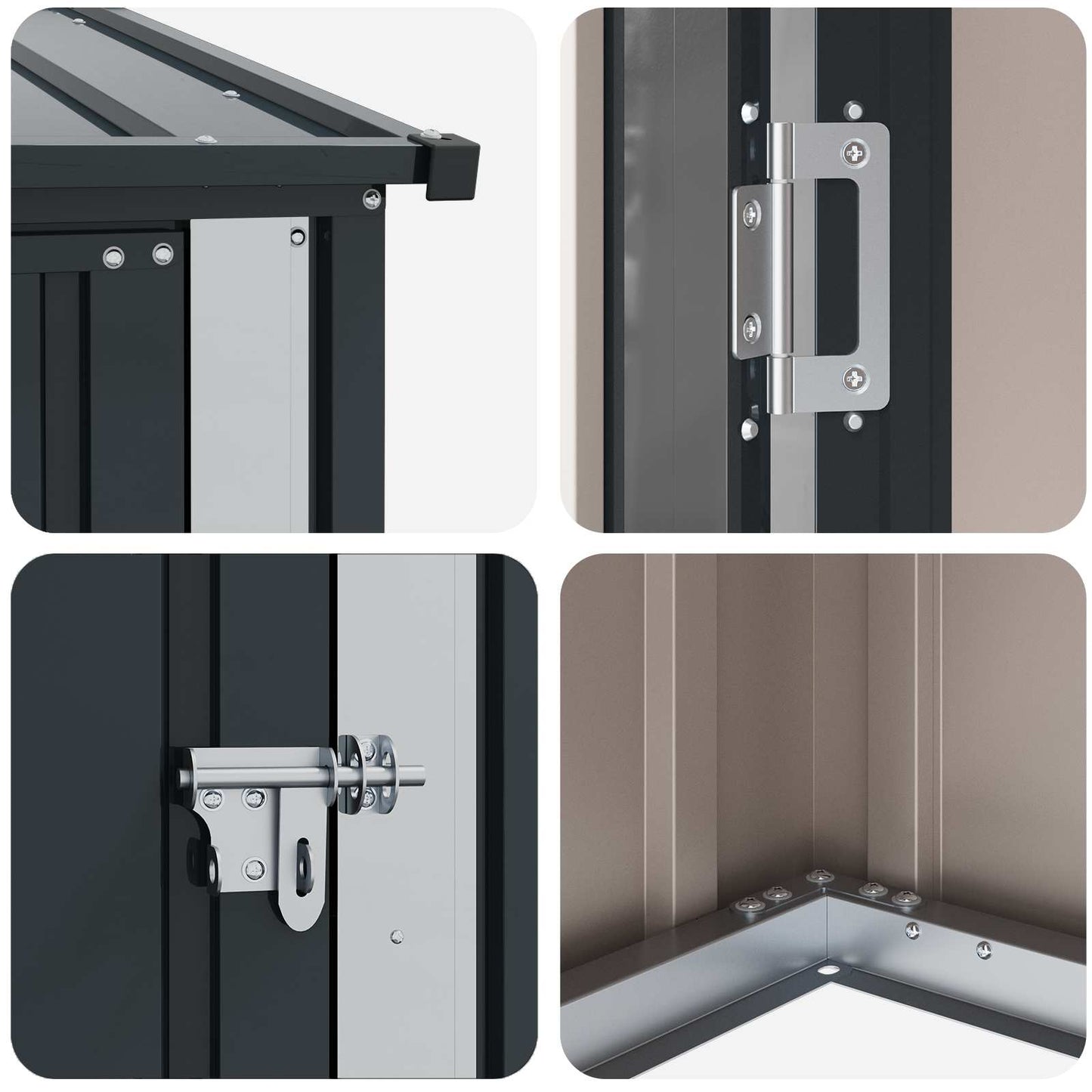 Gartenhütten Anthrazit 103 x 74 x 200 cm Metall