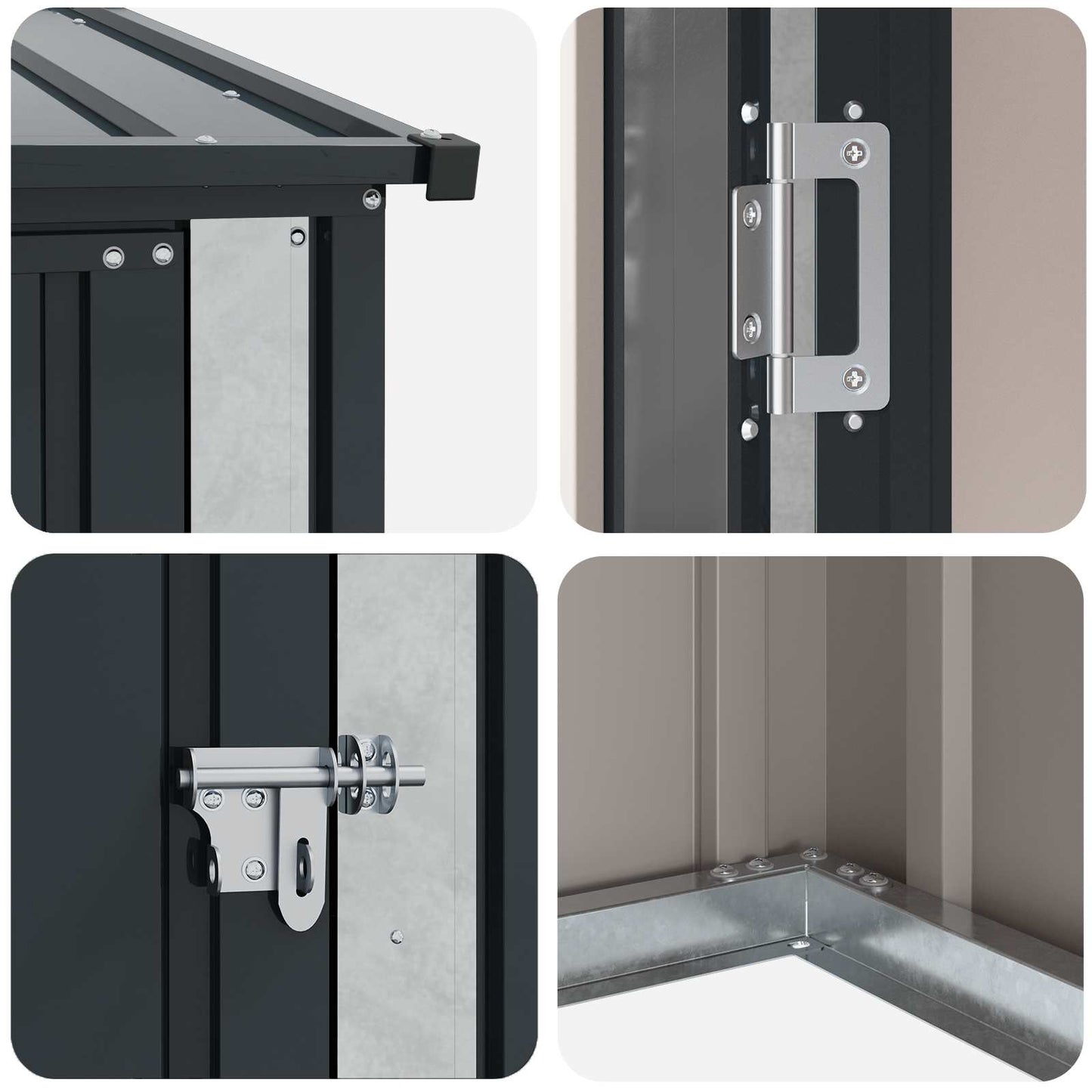 Gartenhütten Anthrazit 203 x 85,5 x 200 cm Metall