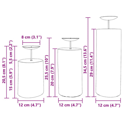 Kerzenhalter 3 pcs Natur Massivholz Teak