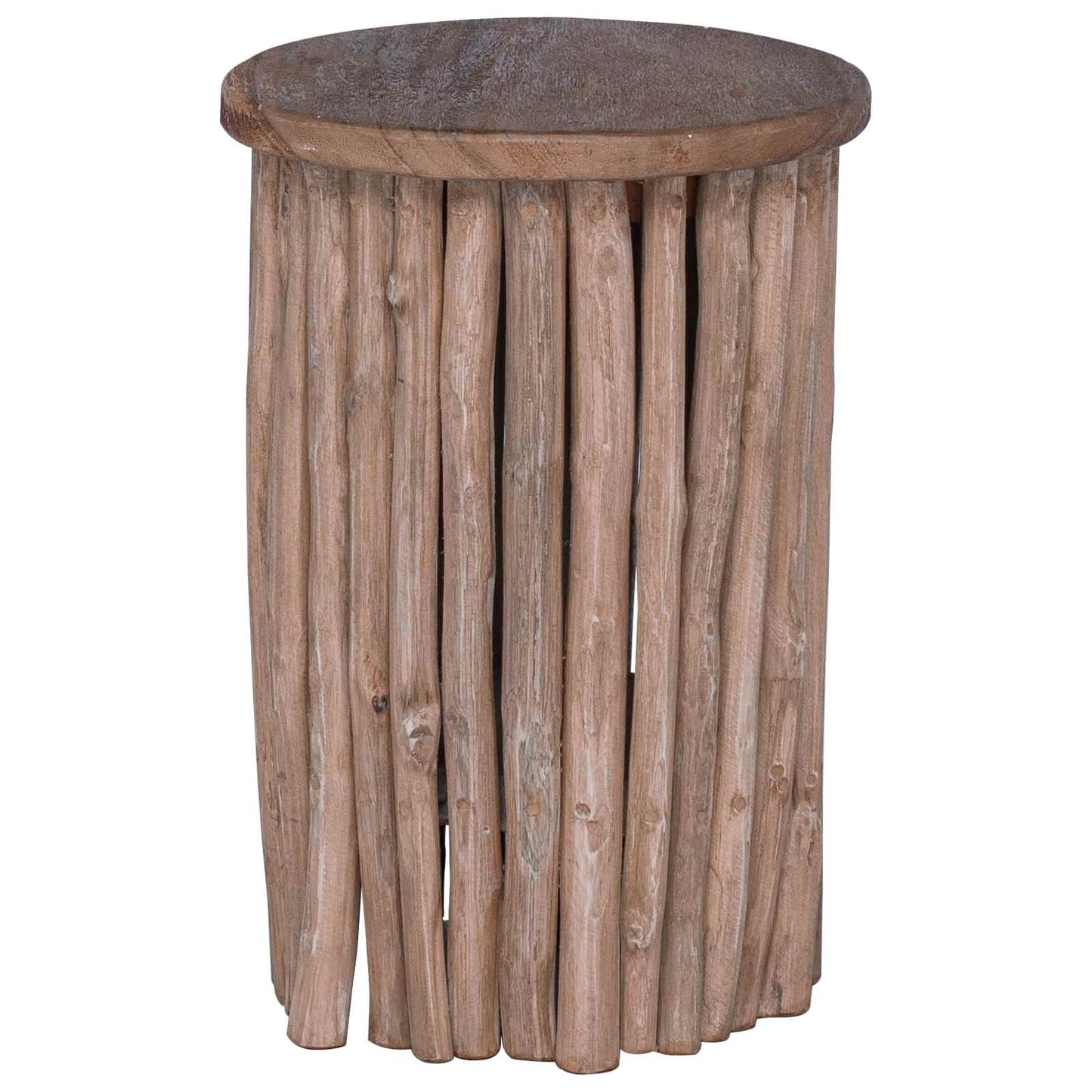 Hocker Natur 30 x 30 x 45 cm Massivholz Teak