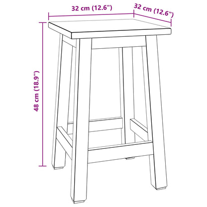 Hocker Natur 30 x 30 x 47 cm Mahagoni Holz