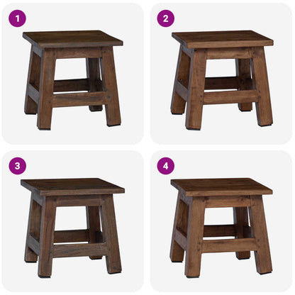 Hocker Natur 26 x 26 x 26 cm Mahagoni Holz