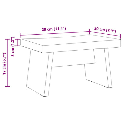 Hocker Natur 29 x 20 x 17 cm Mahagoni Holz